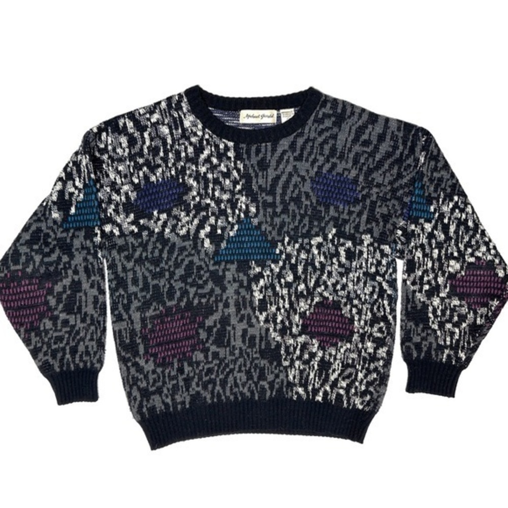 Vintage Michael Gerald 80s 90s Retro Knit Sweater Cobain Size Large